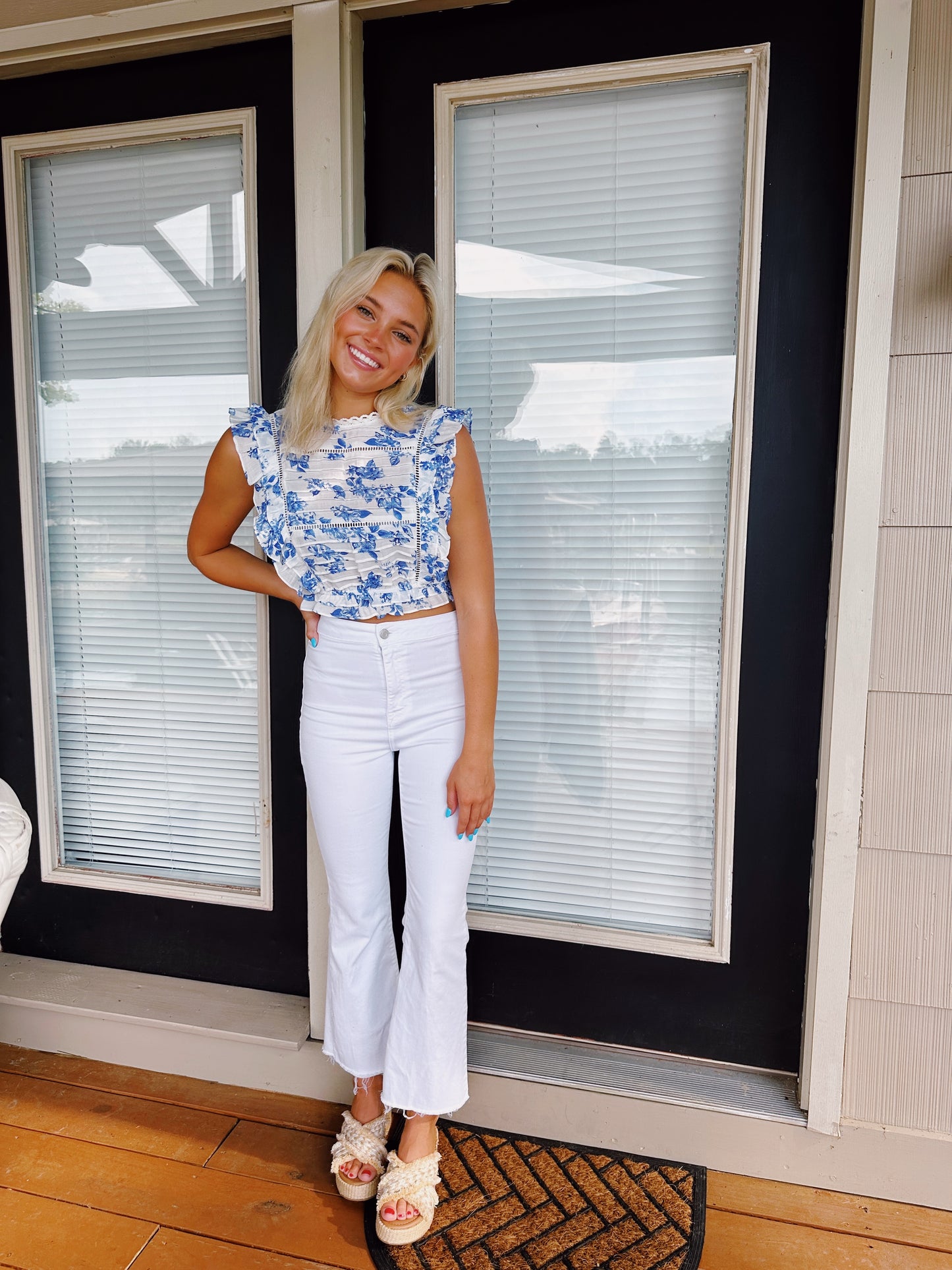 In Full Bloom top in blue